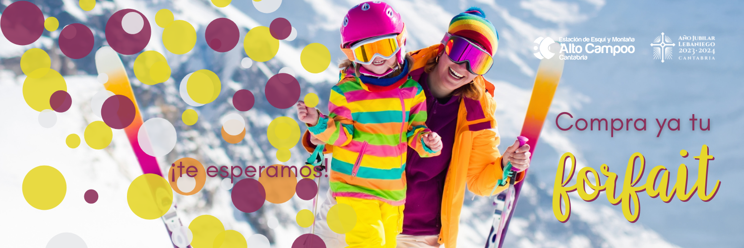 Imagen de una chica y un niño en la nieve. Pincha aquí para comprar tu forfait de día para esquiar en Alto Campoo.