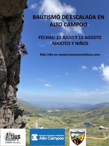 Cartel Bautismo de escalada en Alto Campoo